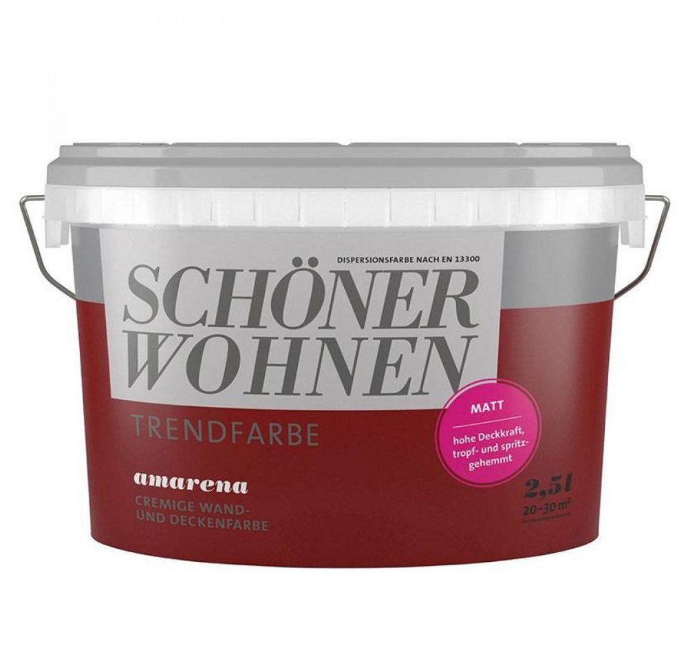 SCHÖNER WOHNEN FARBE Wandfarbe SW Trend Wandfarbe matt 2,5L amarena 3511 von SCHÖNER WOHNEN FARBE