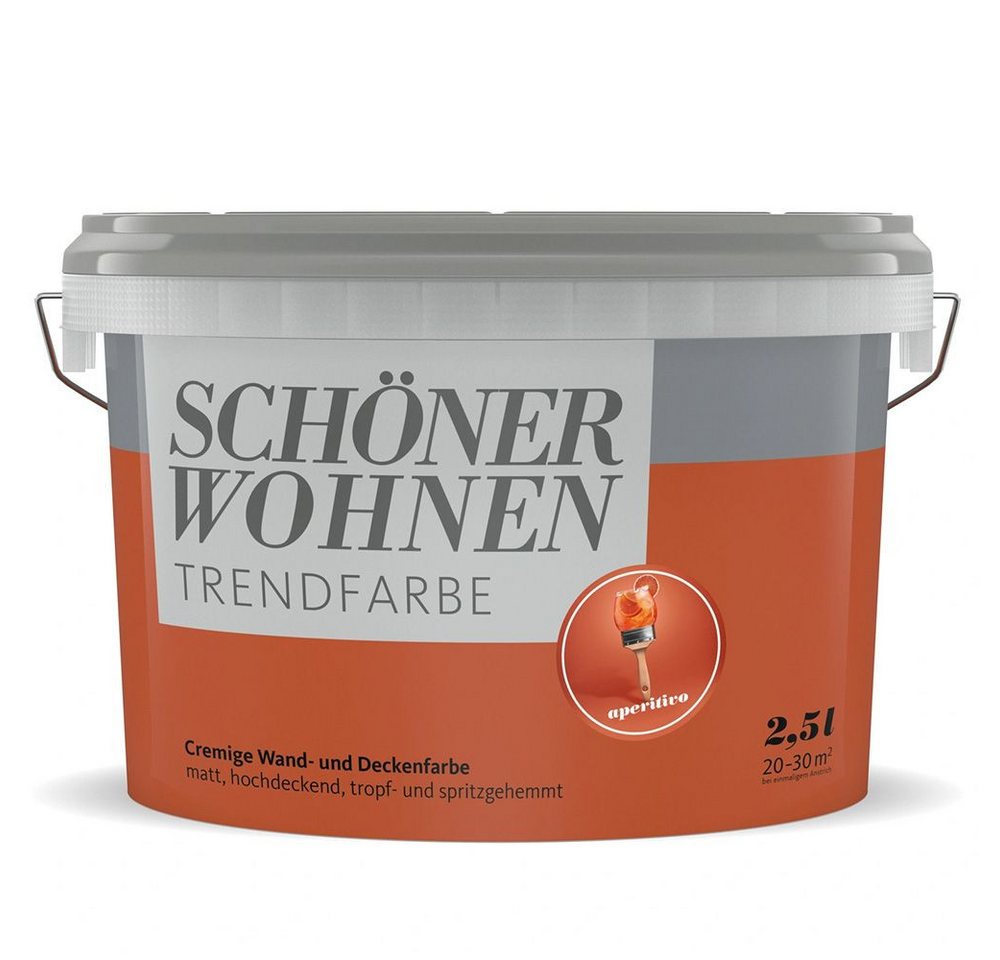SCHÖNER WOHNEN FARBE Wandfarbe SW Trend Wandfarbe matt 2,5L aperitivo 2627 von SCHÖNER WOHNEN FARBE
