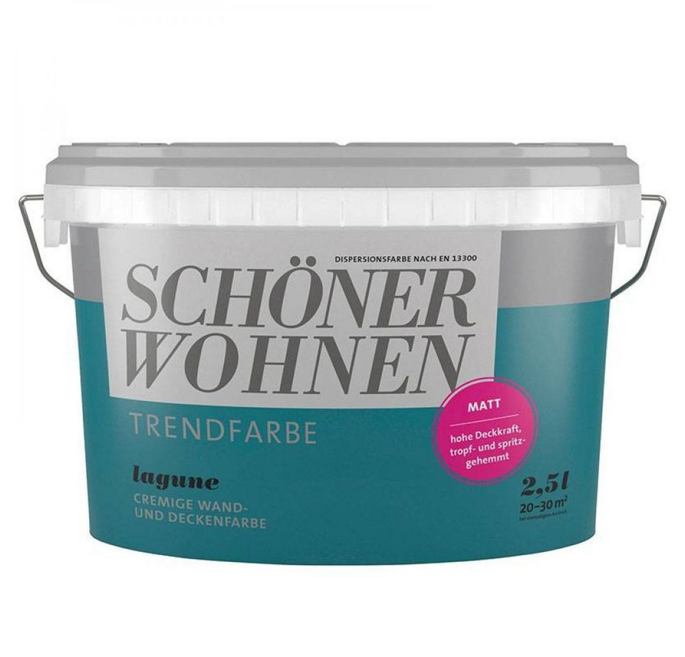 SCHÖNER WOHNEN FARBE Wandfarbe SW Trend Wandfarbe matt 2,5L lagune 5518 von SCHÖNER WOHNEN FARBE