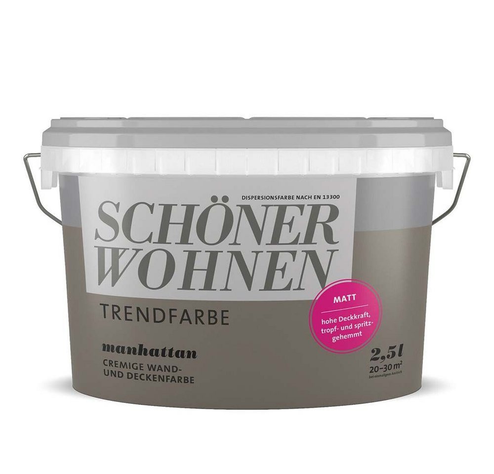 SCHÖNER WOHNEN FARBE Wandfarbe SW Trend Wandfarbe matt 2,5L manhattan 7513 von SCHÖNER WOHNEN FARBE