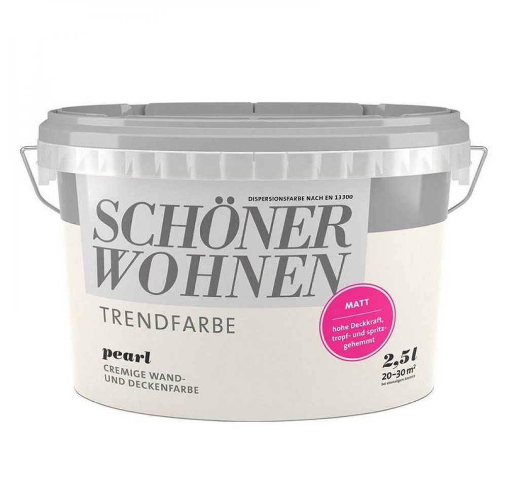 SCHÖNER WOHNEN FARBE Wandfarbe SW Trend Wandfarbe matt 2,5L pearl 9530 von SCHÖNER WOHNEN FARBE