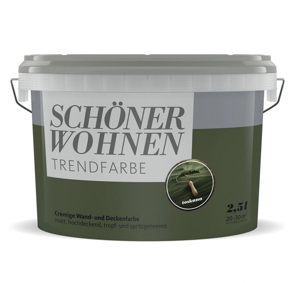 SCHÖNER WOHNEN FARBE Wandfarbe SW Trend Wandfarbe matt 2,5L toskana 6428 von SCHÖNER WOHNEN FARBE