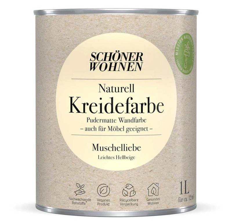 SCHÖNER WOHNEN FARBE Wandfarbe Schöner Wohen Naturell Kreidefarbe 1,0 Ltr. Muschelliebe SCHÖNER WOHNEN FARBE Wandfarbe Schöner Wohen Naturell Kreidefarbe 1,0 Ltr. Muschelliebe von SCHÖNER WOHNEN FARBE