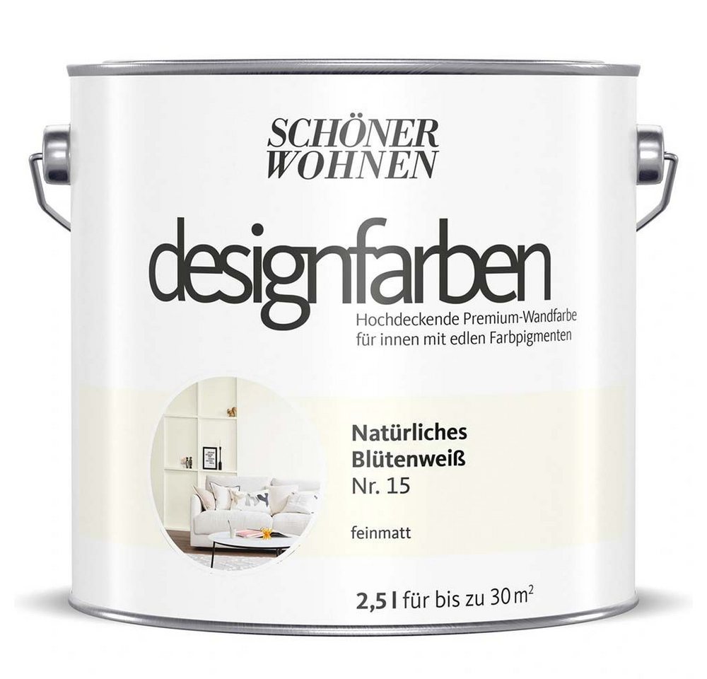 SCHÖNER WOHNEN FARBE Wandfarbe Schöner Wohnen Designfarben 2,5 Ltr. Natürliches Blütenweiß Nr. 15 SCHÖNER WOHNEN FARBE Wandfarbe Schöner Wohnen Designfarben 2,5 Ltr. Natürliches Blütenweiß Nr. 15 von SCHÖNER WOHNEN FARBE