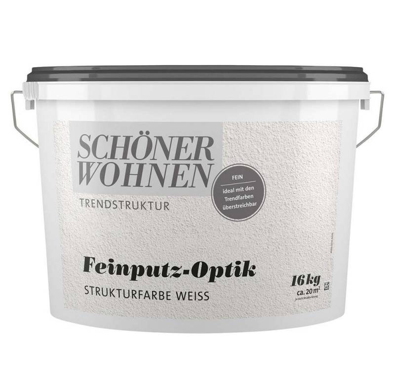 SCHÖNER WOHNEN FARBE Wandfarbe Schöner Wohnen Feinputz-Optik fein 16,0 kg weiß, Strukturfarbe von SCHÖNER WOHNEN FARBE