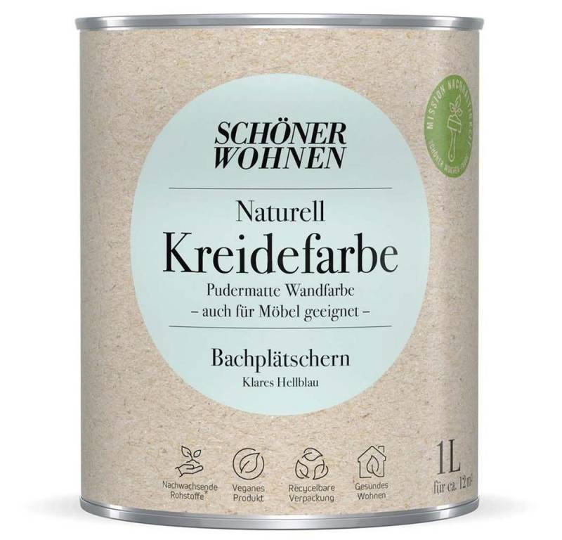 SCHÖNER WOHNEN FARBE Wandfarbe Schöner Wohnen Naturell Kreidefarbe 1,0 Ltr. Bachplätschern SCHÖNER WOHNEN FARBE Wandfarbe Schöner Wohnen Naturell Kreidefarbe 1,0 Ltr. Bachplätschern von SCHÖNER WOHNEN FARBE