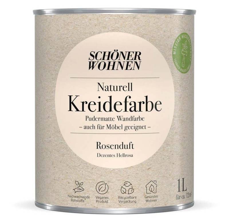 SCHÖNER WOHNEN FARBE Wandfarbe Schöner Wohnen Naturell Kreidefarbe 1,0 Ltr. Rosenduft SCHÖNER WOHNEN FARBE Wandfarbe Schöner Wohnen Naturell Kreidefarbe 1,0 Ltr. Rosenduft von SCHÖNER WOHNEN FARBE