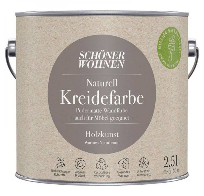 SCHÖNER WOHNEN FARBE Wandfarbe Schöner Wohnen Naturell Kreidefarbe 2,5 Ltr. Holzkunst warmes Naturbr von SCHÖNER WOHNEN FARBE