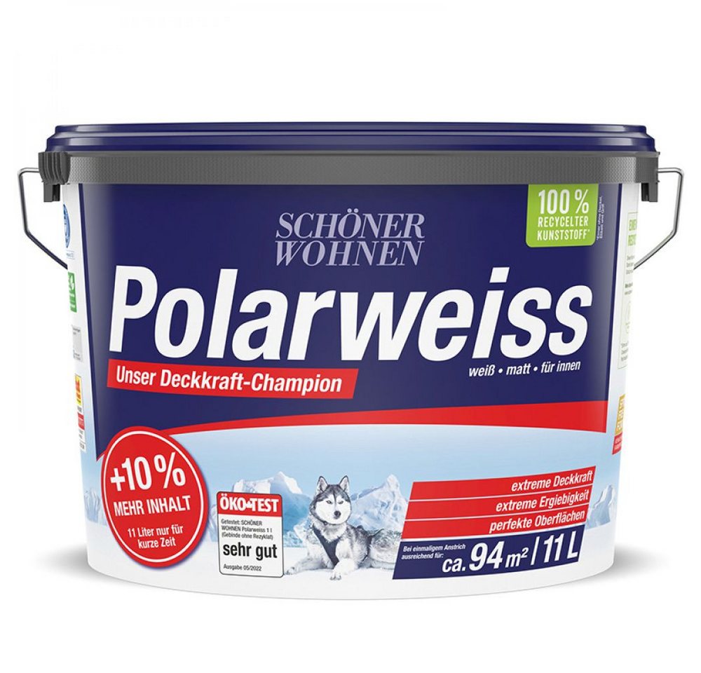 SCHÖNER WOHNEN FARBE Wandfarbe Schöner Wohnen Polarweiss Aktion mit 11,0 Ltr. Wandfarbe weiss von SCHÖNER WOHNEN FARBE