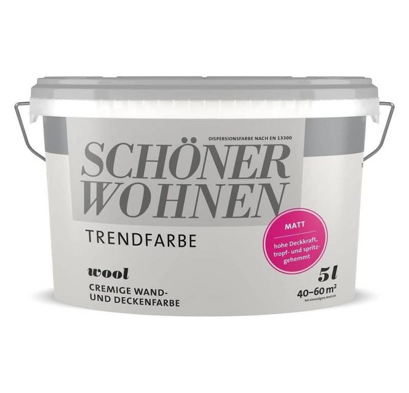 SCHÖNER WOHNEN FARBE Wandfarbe Schöner Wohnen Trend Wandfarbe matt 5,0 Ltr. Wool von SCHÖNER WOHNEN FARBE