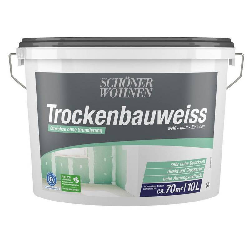 SCHÖNER WOHNEN FARBE Wandfarbe Schöner Wohnen Trockenbauweiss 10,0 Ltr. von SCHÖNER WOHNEN FARBE