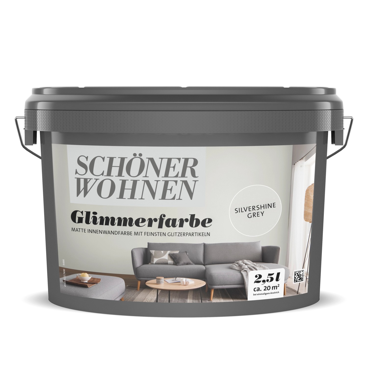 Schöner Wohnen GlimmerfarbeSilvershine Grey 2,5 l von SCHÖNER WOHNEN-Farbe