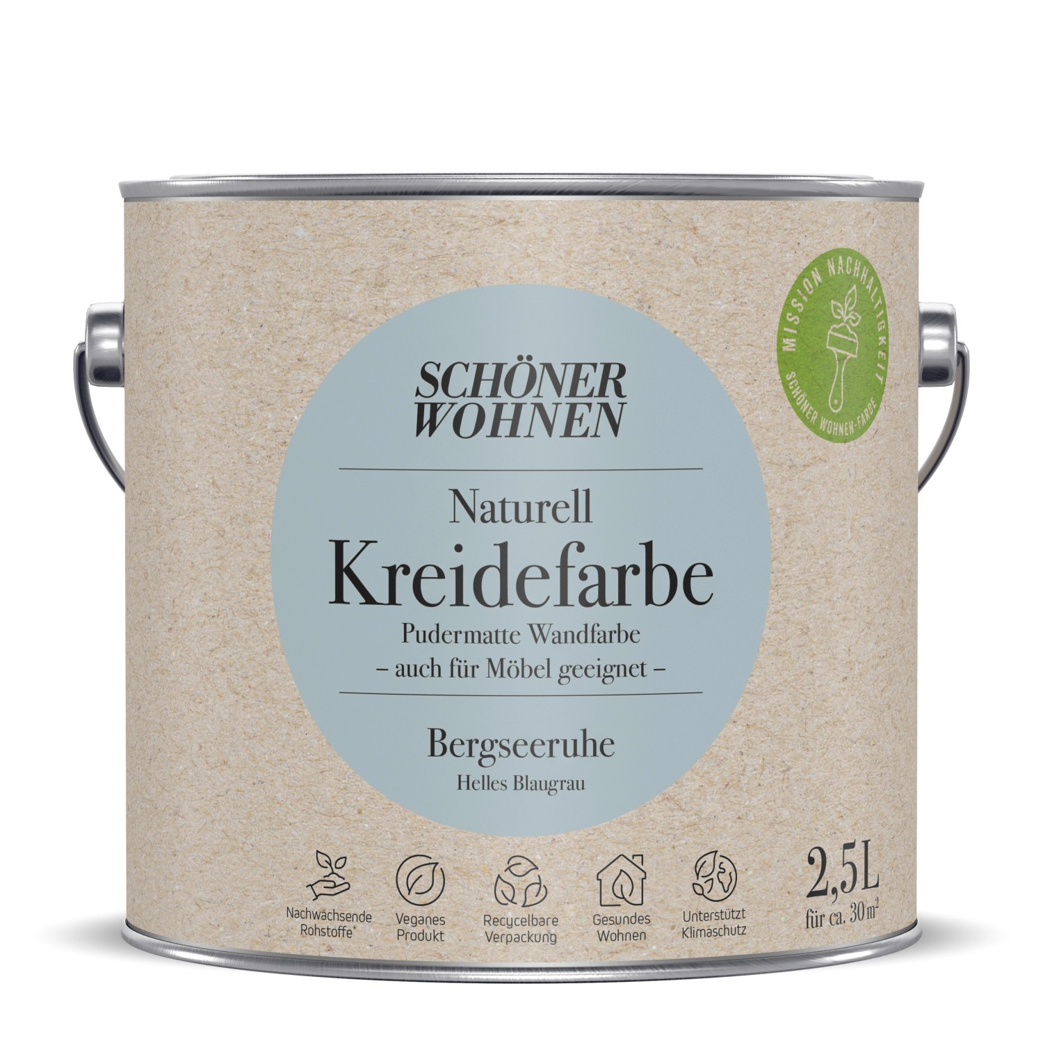 Schöner Wohnen Naturell Kreidefarbe Bergseeruhe 2,5 l von SCHÖNER WOHNEN-Farbe