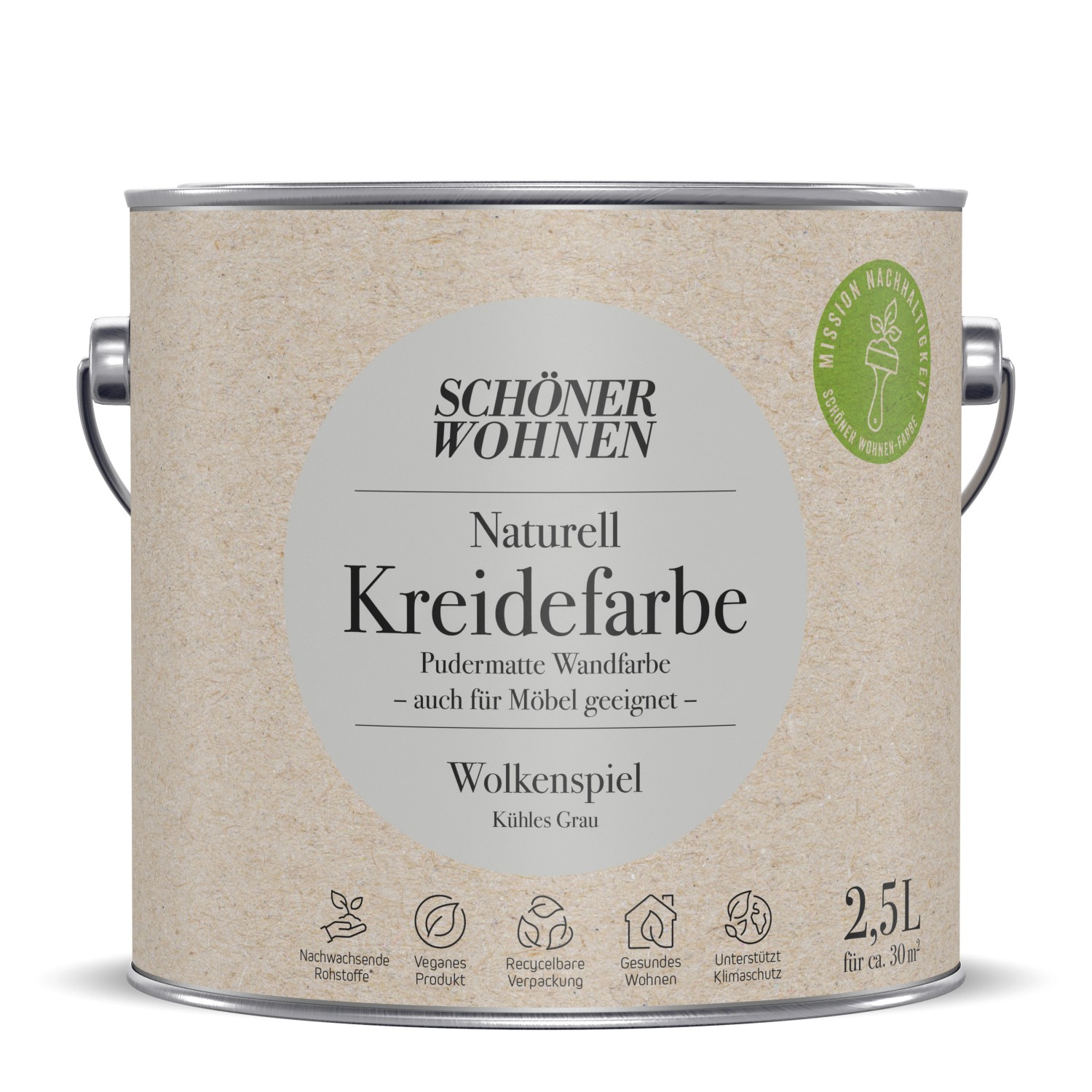 Schöner Wohnen Naturell Kreidefarbe Wolkenspiel 2,5 l von SCHÖNER WOHNEN-Farbe