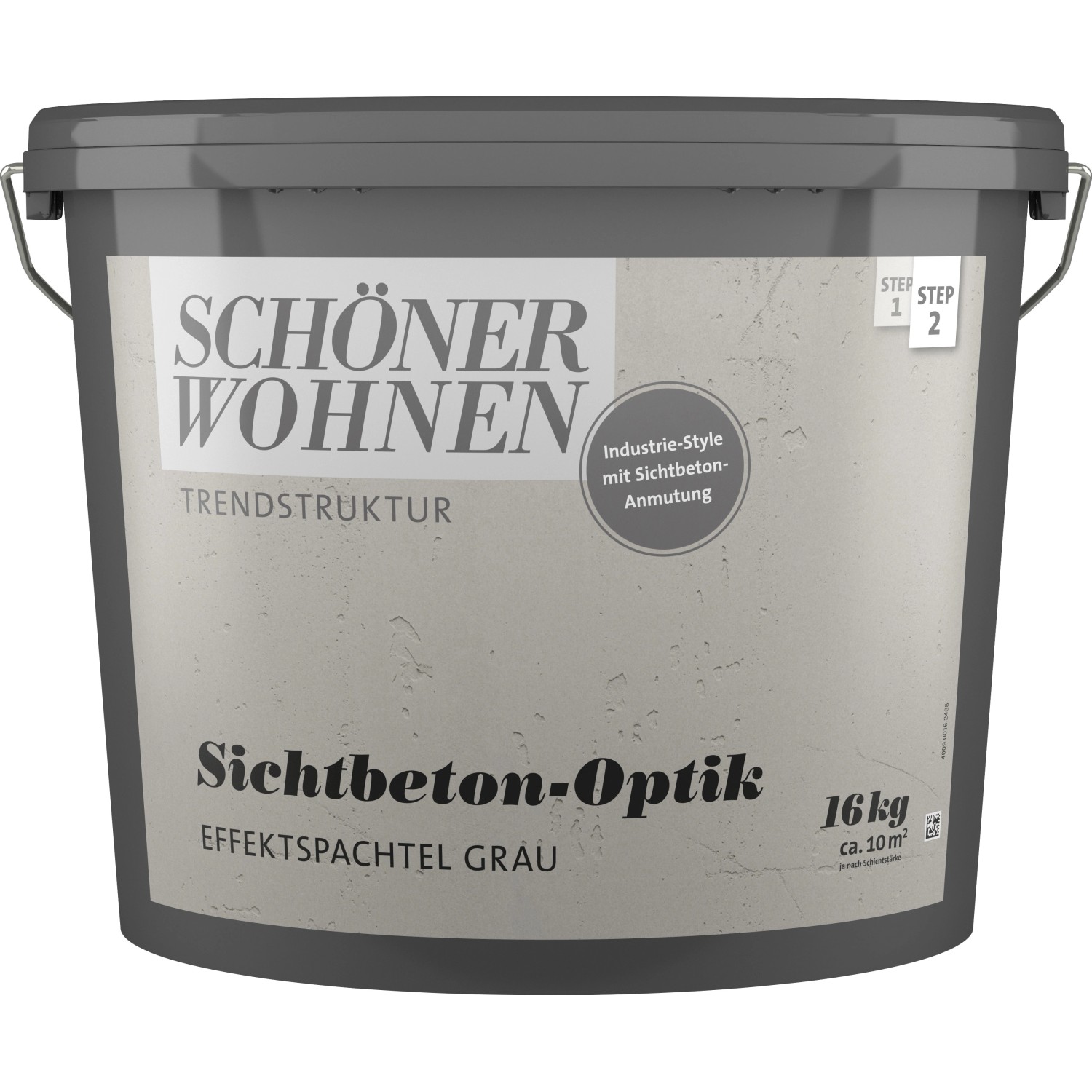 Schöner Wohnen Trendstruktur Sichtbeton-Optik Grau 16 kg von SCHÖNER WOHNEN-Farbe