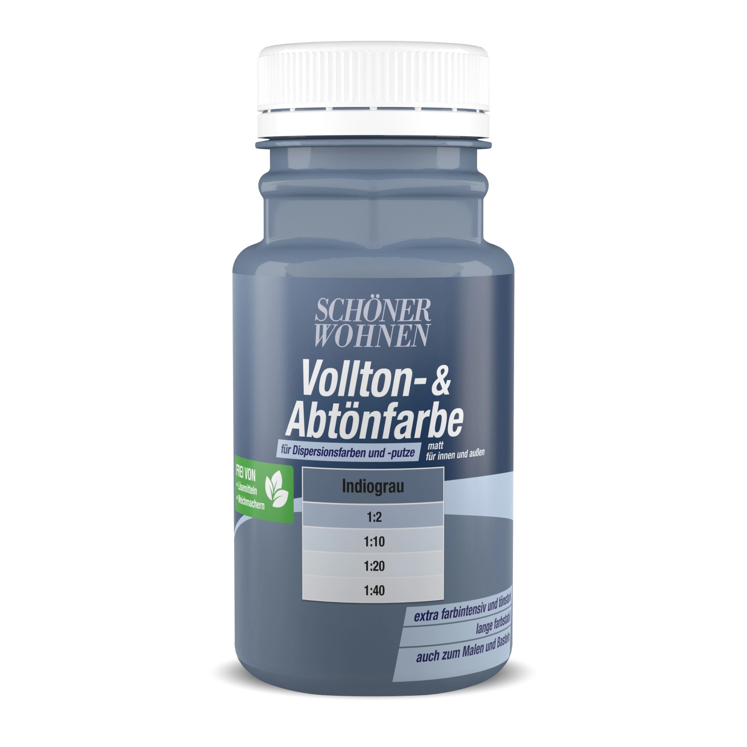 Schöner Wohnen Vollton- und Abtönfarbe Indigograu Matt 125 ml von SCHÖNER WOHNEN-Farbe