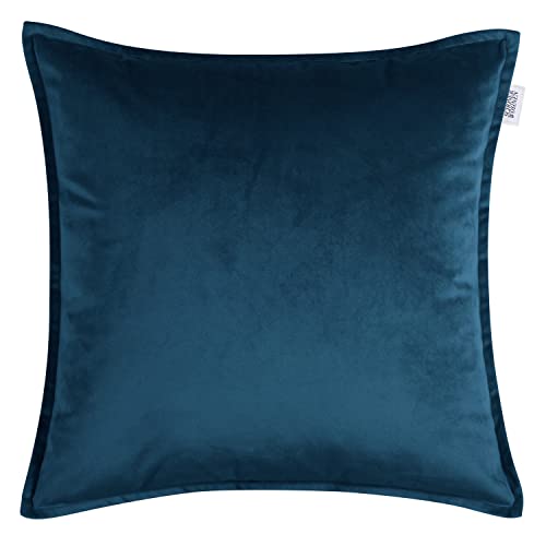 Schöner Wohnen Kollektion Kissenhülle Dolce 45x45 - Kissenbezug Navy Samt - Zierkissen Leinen - Dekokissen - Zierkissenhülle von Schöner Wohnen Kollektion