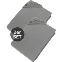 SCHÖNER WOHNEN Spannbettlaken BASIC - 2er Set 100x200 cm, Grau von SCHÖNER WOHNEN-KOLLEKTION