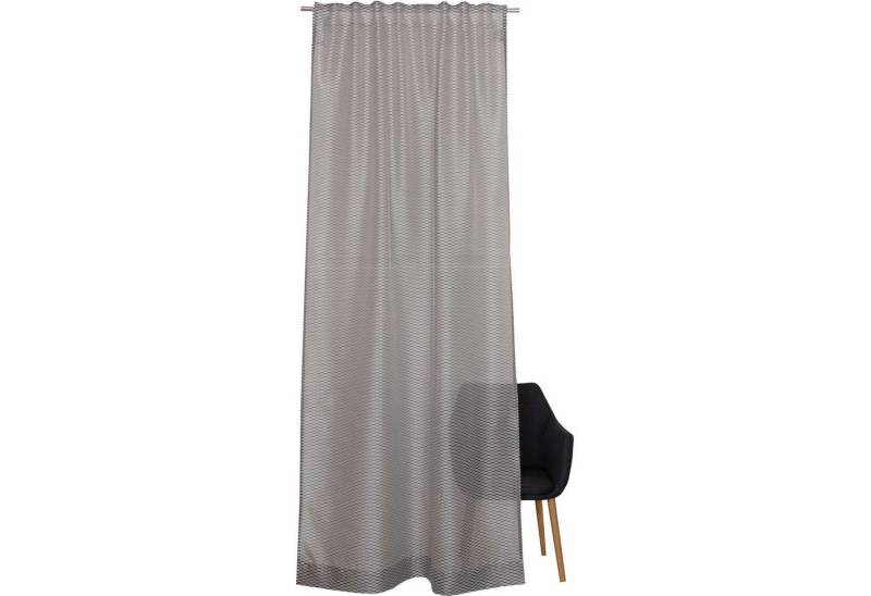 SCHÖNER WOHNEN-Kollektion Gardine SPLASH Transparenter Schlaufenvorhang, Schlaufe (1 St), Polyester, 130 x 250 cm in Grau von SCHÖNER WOHNEN-Kollektion