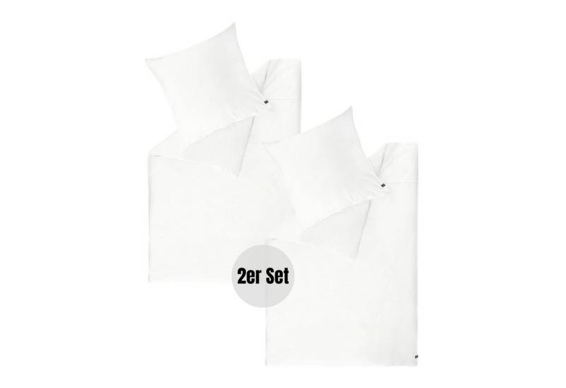 SCHÖNER WOHNEN-Kollektion Bettwäsche PLAIN Satin Bettwäsche, Baumwolle, 2 teilig, 135 x 200 cm - 2er Set in Weiss von SCHÖNER WOHNEN-Kollektion