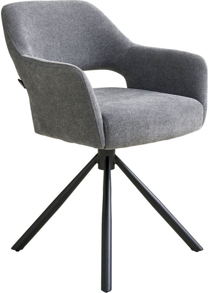 SCHÖNER WOHNEN-Kollektion Esszimmerstuhl STAVANGER, 360° drehbar mit Rückholfunktion (1 St), mit Taschenfederkern, Bezug Webstoff, Untergestell pulverbeschichtet von SCHÖNER WOHNEN-Kollektion