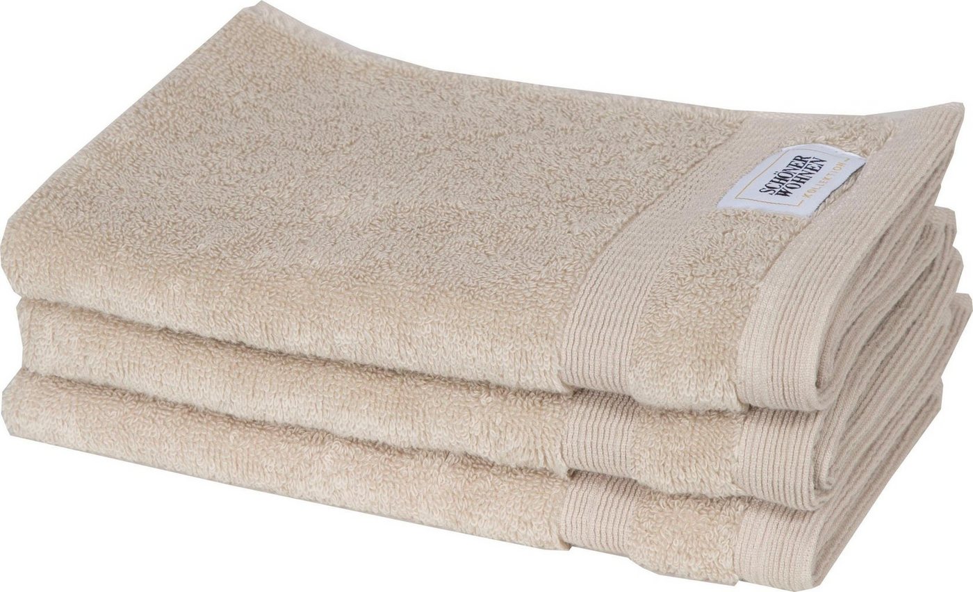 SCHÖNER WOHNEN-Kollektion Gästehandtuch Cuddly, Frotteevelours (3-St), schnell trocknende Airtouch-Qualität von SCHÖNER WOHNEN-Kollektion