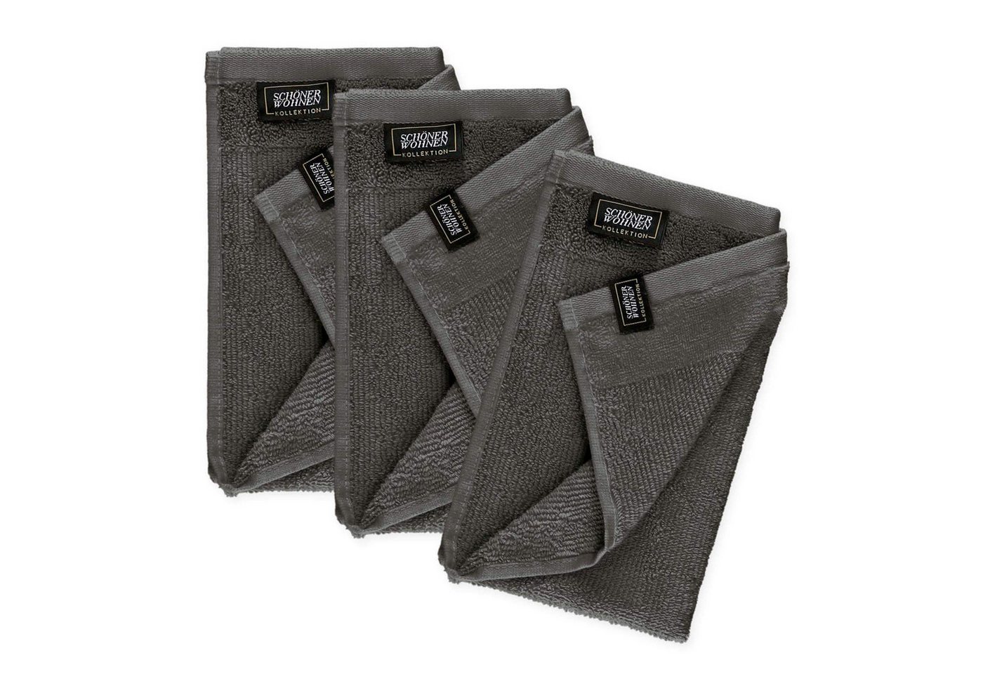 SCHÖNER WOHNEN-Kollektion Gästehandtücher SENSE Gästehandtuch, Baumwolle (Spar-Set, 3-St), 30 x 50 cm in Anthrazit von SCHÖNER WOHNEN-Kollektion