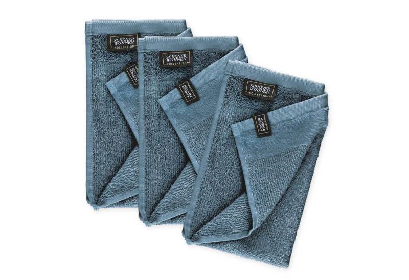 SCHÖNER WOHNEN-Kollektion Gästehandtücher SENSE Gästehandtuch, Baumwolle (Spar-Set, 3-St), 30 x 50 cm in Blau von SCHÖNER WOHNEN-Kollektion