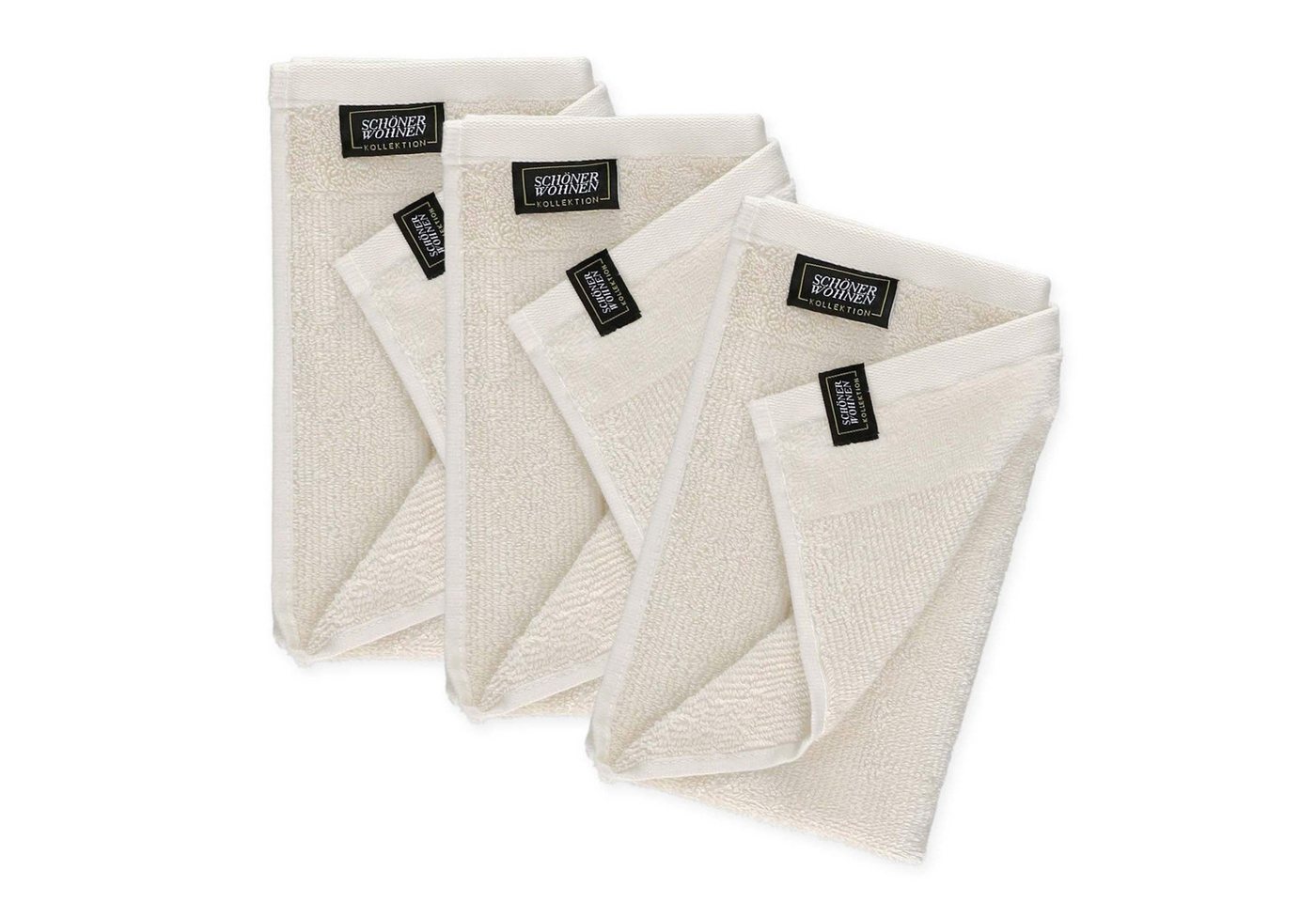 SCHÖNER WOHNEN-Kollektion Gästehandtücher SENSE Gästehandtuch, Baumwolle (Spar-Set, 3-St), 30 x 50 cm in Creme von SCHÖNER WOHNEN-Kollektion