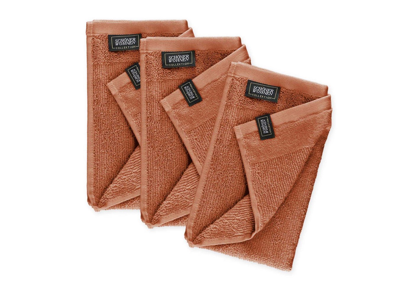 SCHÖNER WOHNEN-Kollektion Gästehandtücher SENSE Gästehandtuch, Baumwolle (Spar-Set, 3-St), 30 x 50 cm in Rost von SCHÖNER WOHNEN-Kollektion
