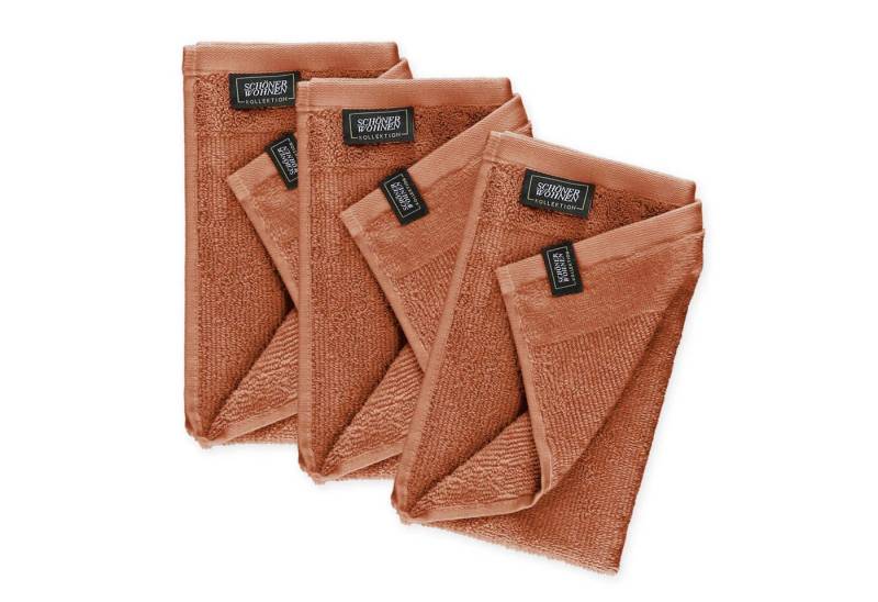 SCHÖNER WOHNEN-Kollektion Gästehandtücher SENSE Gästehandtuch, Baumwolle (Spar-Set, 3-St), 30 x 50 cm in Rost von SCHÖNER WOHNEN-Kollektion