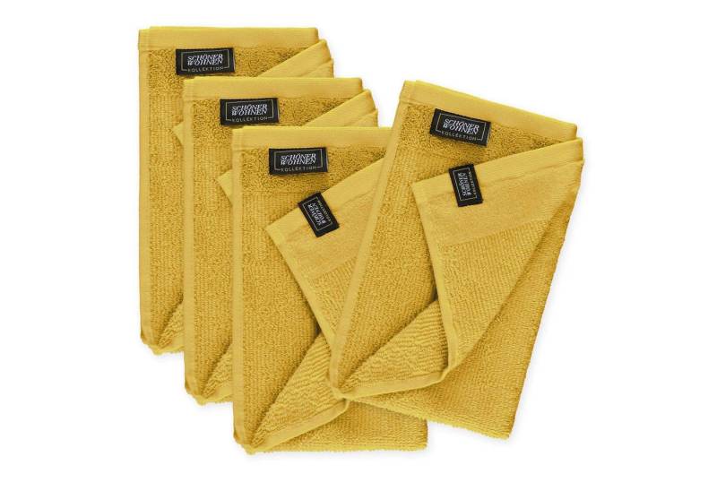SCHÖNER WOHNEN-Kollektion Gästehandtücher SENSE Waschhandschuh, Baumwolle (Spar-Set, 4-St), 30 x 50 cm in Gelb von SCHÖNER WOHNEN-Kollektion