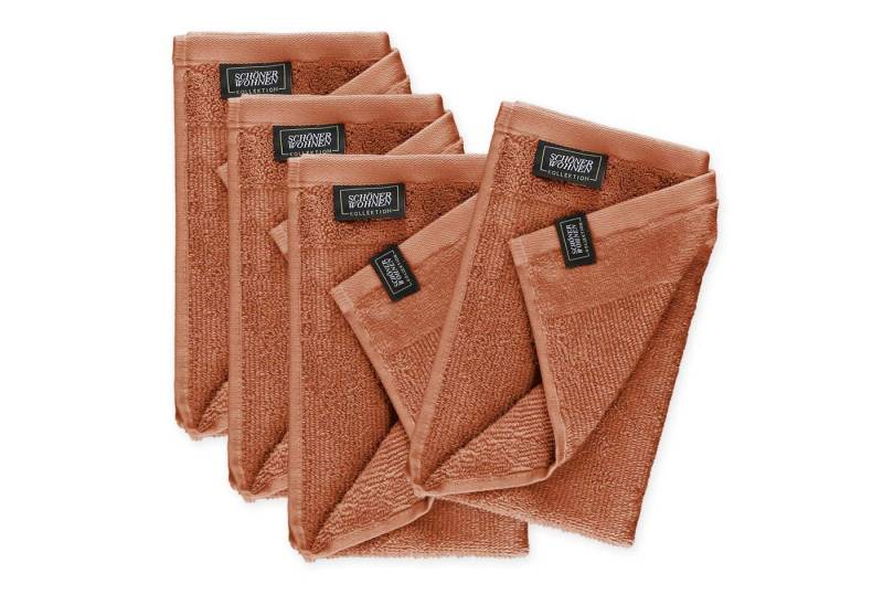 SCHÖNER WOHNEN-Kollektion Gästehandtücher SENSE Waschhandschuh, Baumwolle (Spar-Set, 4-St), 30 x 50 cm in Rost von SCHÖNER WOHNEN-Kollektion