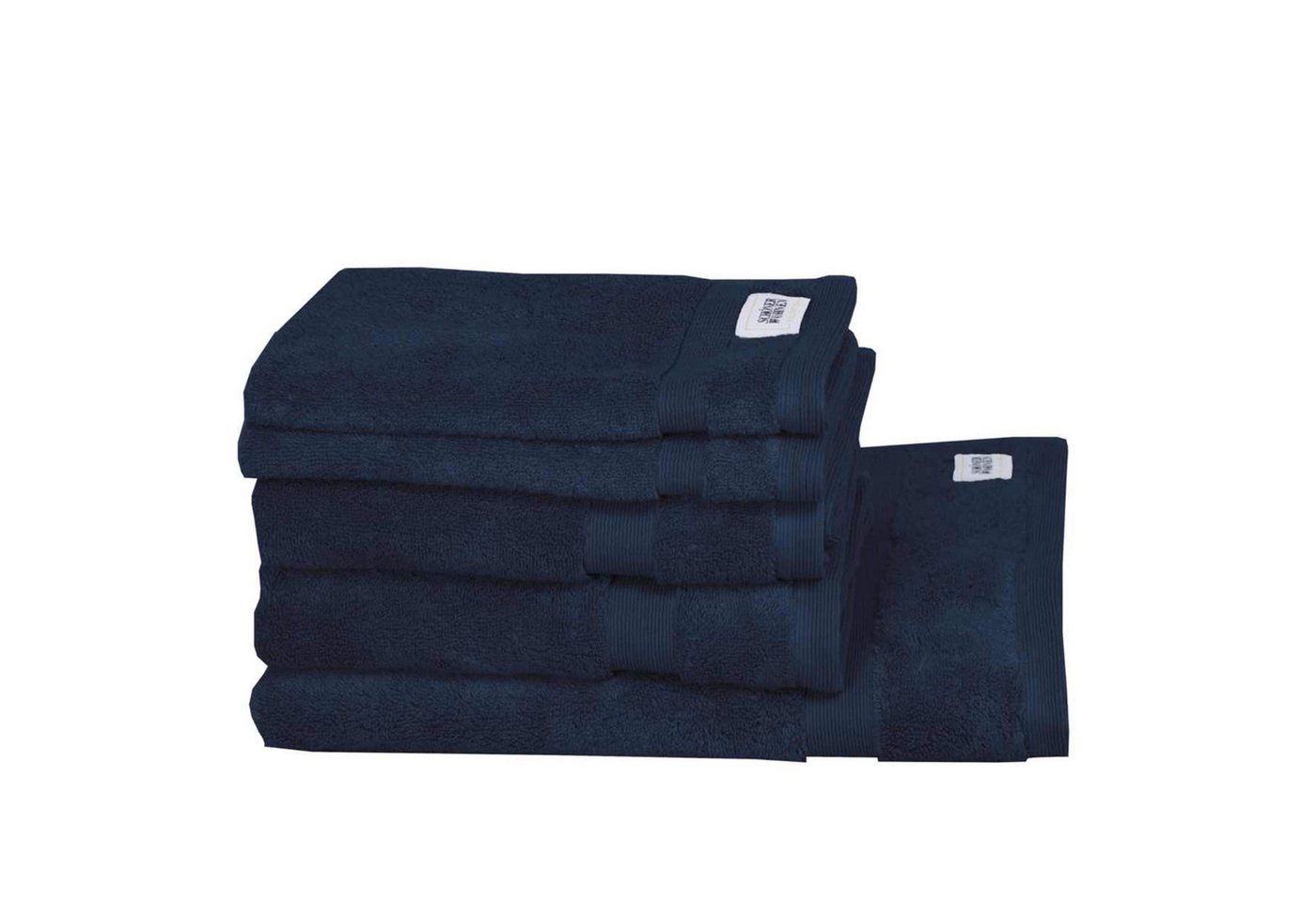 SCHÖNER WOHNEN-Kollektion Handtuch CUDDLY Handtuch aus 100 % Baumwolle im 5er Set, Baumwolle (5-St), 5er Set (1x 140x70 cm / 2x 100x50 cm / 2x 50x30 cm) in Nachtblau von SCHÖNER WOHNEN-Kollektion