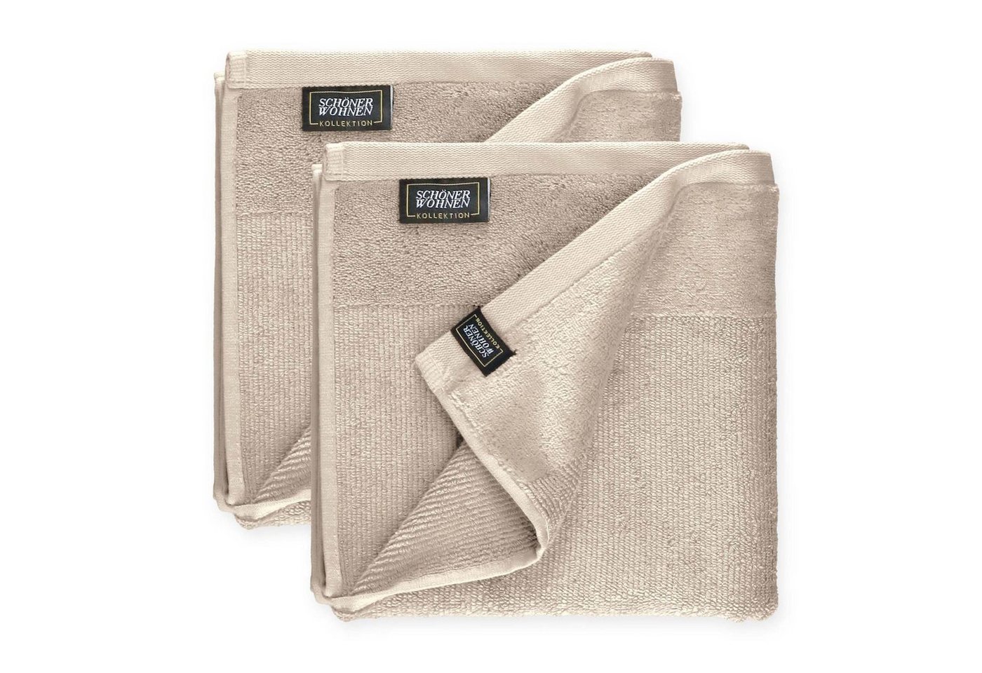 SCHÖNER WOHNEN-Kollektion Handtücher SENSE Handtuch, Baumwolle (Spar-Set, 2-St), 50 x 100 cm in Beige von SCHÖNER WOHNEN-Kollektion