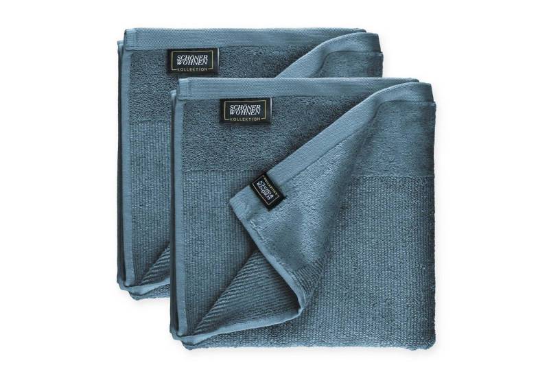 SCHÖNER WOHNEN-Kollektion Handtücher SENSE Handtuch, Baumwolle (Spar-Set, 2-St), 50 x 100 cm in Blau von SCHÖNER WOHNEN-Kollektion