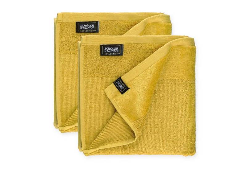 SCHÖNER WOHNEN-Kollektion Handtücher SENSE Handtuch, Baumwolle (Spar-Set, 2-St), 50 x 100 cm in Gelb von SCHÖNER WOHNEN-Kollektion