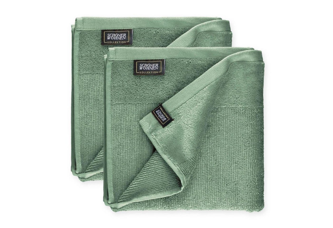 SCHÖNER WOHNEN-Kollektion Handtücher SENSE Handtuch, Baumwolle (Spar-Set, 2-St), 50 x 100 cm in Grün von SCHÖNER WOHNEN-Kollektion
