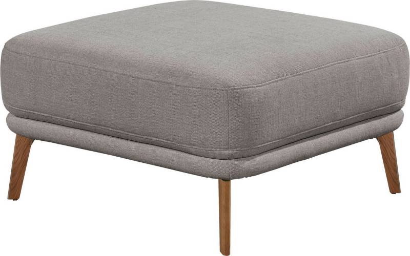 SCHÖNER WOHNEN-Kollektion Hocker Pearl - 5 Jahre Hersteller-Garantie, auch in Bouclé, Passend zur Serie Pearl, B/T/H: 80/80/45 cm, Füße Massivholz von SCHÖNER WOHNEN-Kollektion
