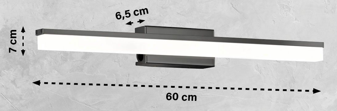SCHÖNER WOHNEN-Kollektion Wandleuchte Wide, LED fest integriert, 1x LED 9,5 Watt,spritzwassergeschützt,mit Schalter von SCHÖNER WOHNEN-Kollektion