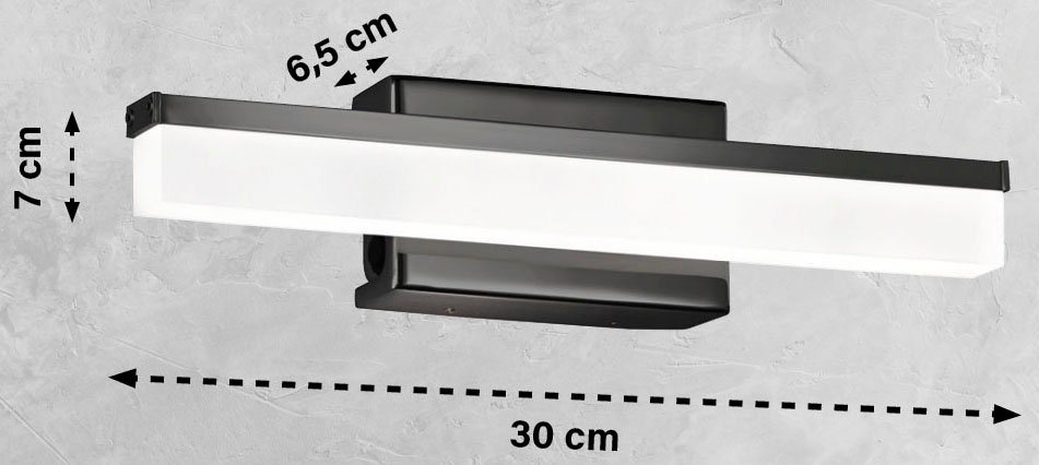 SCHÖNER WOHNEN-Kollektion Wandleuchte Wide, LED fest integriert, LED 6,5 Watt, 820 Lumen,spritzwassergeschützt,mit Schalter von SCHÖNER WOHNEN-Kollektion