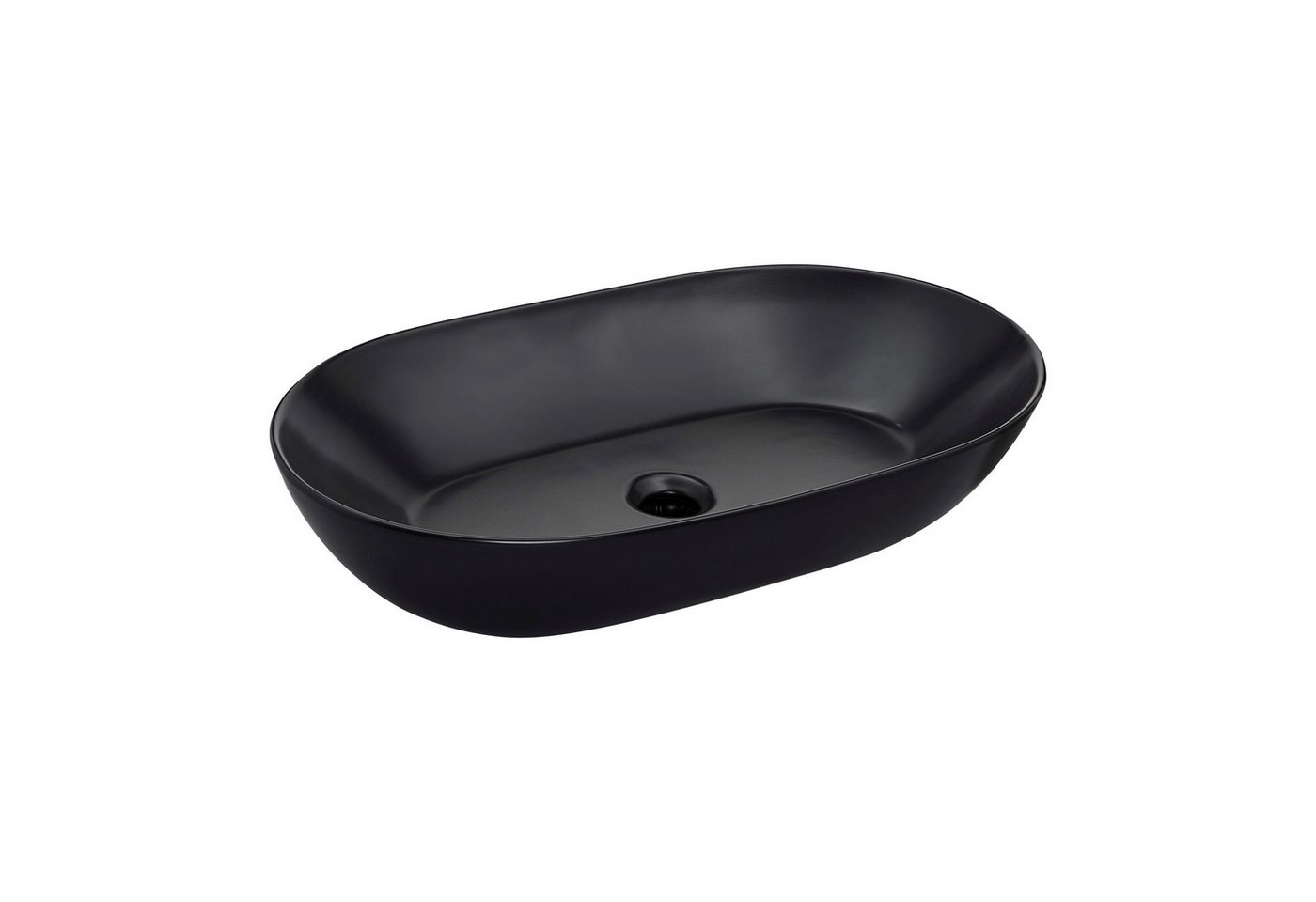 SCHÖNER WOHNEN-Kollektion Waschbecken SATI oval mit Überlauf, Keramik, Mattschwarz, 60 x 42 x 14,2 cm, geeignet als Aufsatzwaschbecken SCHÖNER WOHNEN-Kollektion Waschbecken SATI oval mit Überlauf, Keramik, Mattschwarz, 60 x 42 x 14,2 cm, geeignet als Aufsatzwaschbecken von SCHÖNER WOHNEN-Kollektion