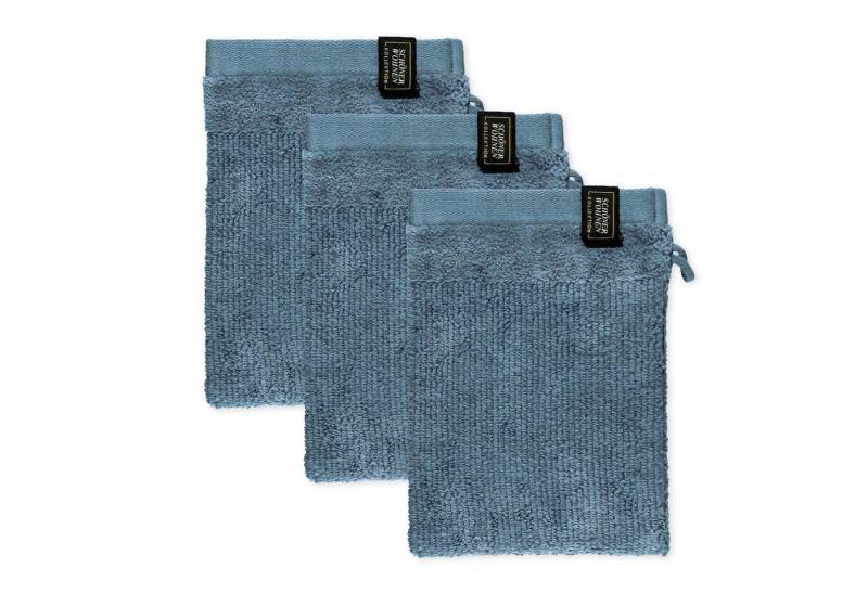 SCHÖNER WOHNEN-Kollektion Waschhandschuh SENSE Waschhandschuh, Baumwolle (Spar-Set, 3-St), 16 x 21 cm in Blau von SCHÖNER WOHNEN-Kollektion