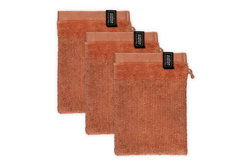 SCHÖNER WOHNEN-Kollektion Waschhandschuh SENSE Waschhandschuh, Baumwolle (Spar-Set, 3-St), 16 x 21 cm in Rost von SCHÖNER WOHNEN-Kollektion