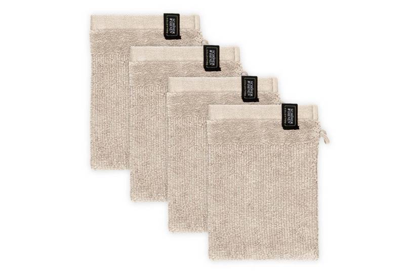 SCHÖNER WOHNEN-Kollektion Waschhandschuh SENSE Waschhandschuh, Baumwolle (Spar-Set, 4-St), 16 x 21 cm in Beige von SCHÖNER WOHNEN-Kollektion