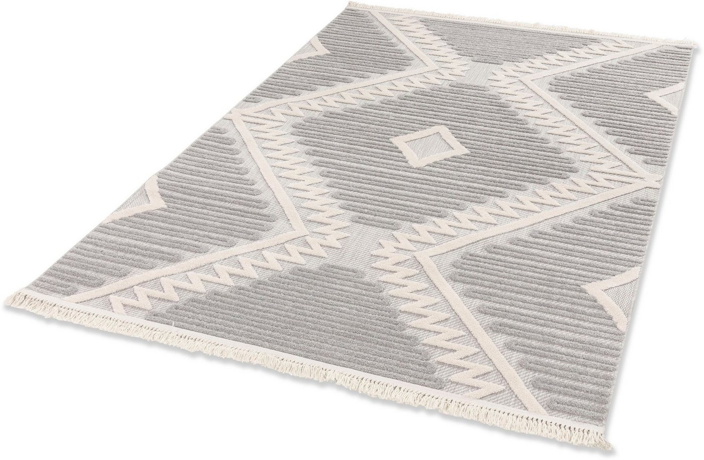 Teppich Summer 6352, SCHÖNER WOHNEN-Kollektion, rechteckig, Höhe: 6 mm, In- und Outdoor geeignet, Hoch Tief Struktur, Robuster Teppich von SCHÖNER WOHNEN-Kollektion