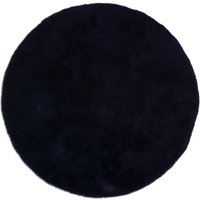 SCHÖNER WOHNEN Kunstfellteppich »Tender«, Ø 120 cm, rund, Polyester - blau von SCHÖNER WOHNEN