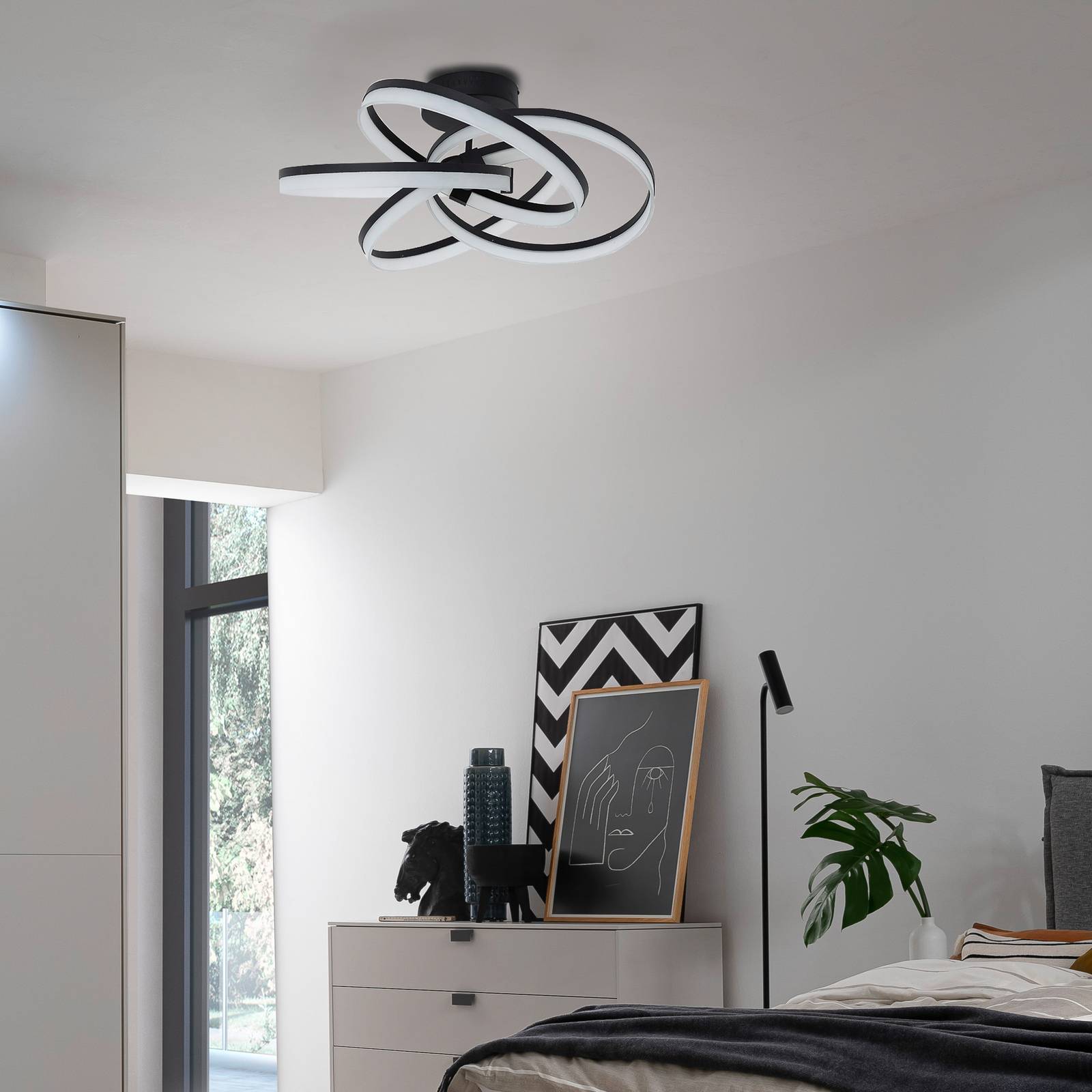 Schöner Wohnen Loop LED-Deckenleuchte CCT schwarz von Schöner Wohnen