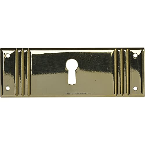 Schörghufer & Frehe Schlüsselschild für Möbel Landhausstil - Schlüsselblech liegend Landhaus, Messing poliert geprägt von SCHÖRGHOFER & FREHE