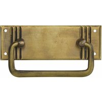 Schörghofer - Schorgöhfer & Frehe Möbelgriff Landhausstil la 59mm - Klappgriff groß - Schrankgriff liegend Breite 96mm, Höhe 33mm, Messing patiniert von SCHÖRGHOFER